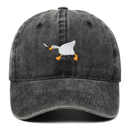 Embroidered Baseball Cap With Goose Pattern For Men And Women