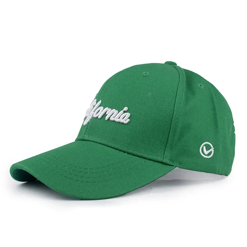 New Mens Baseball Cap 3D California Embroidery Dad Hat Green
