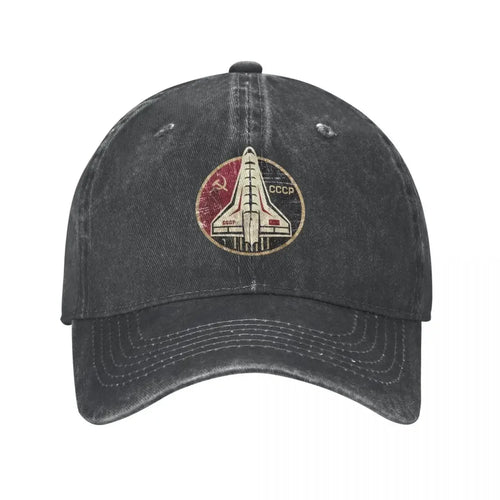 Vintage Denim CCCP Yuri Gagarin Space Shuttle Emblem Baseball Cap