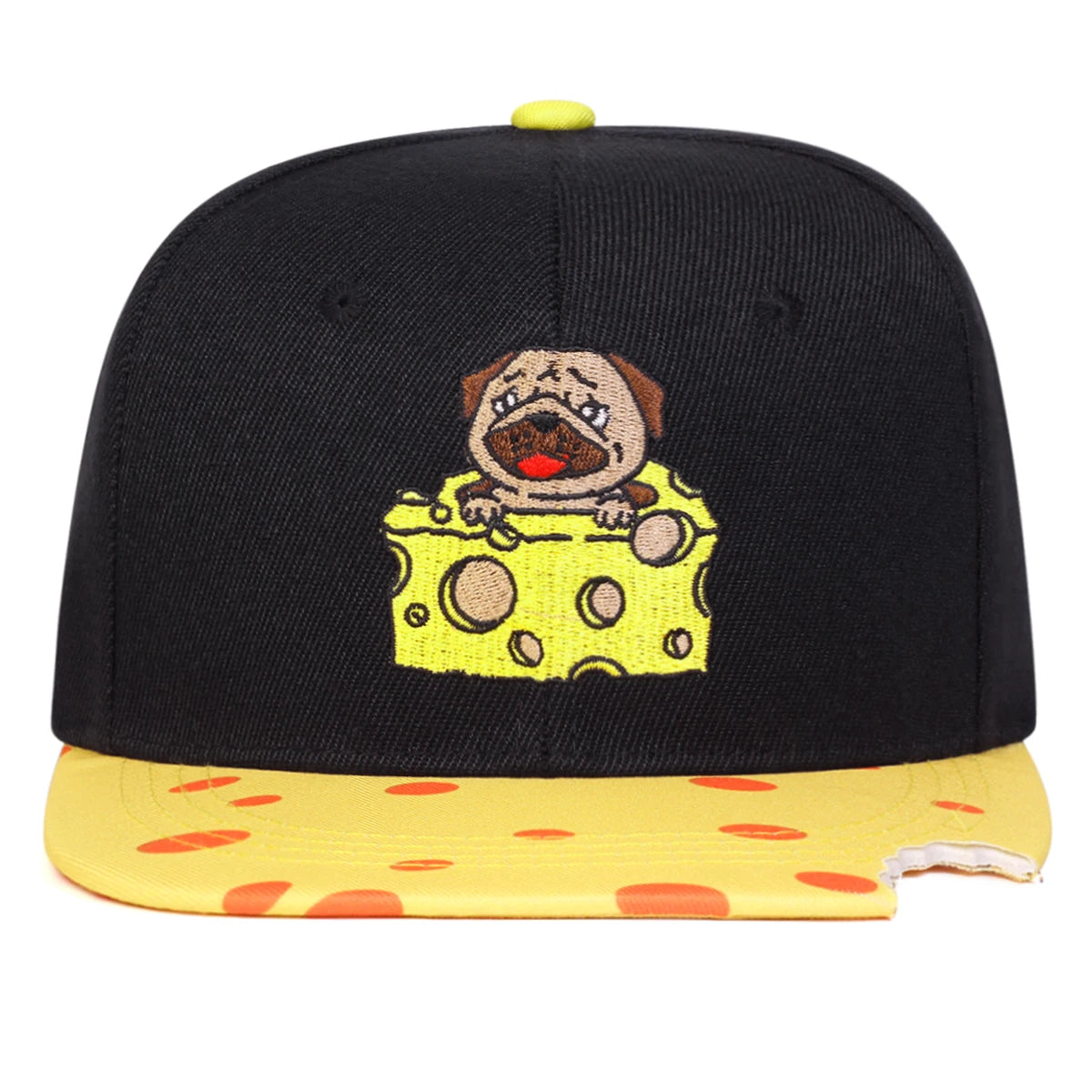 Unisex Cheese Pug Embroidery Hip-hop Hats Baseball Caps Sunscreen Hat Sports Cap Snapback Caps