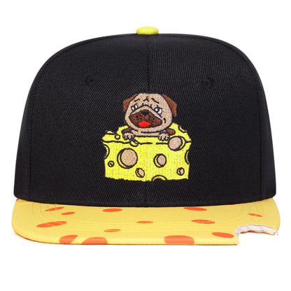 Unisex Cheese Pug Embroidery Hip-hop Hats Baseball Caps Sunscreen Hat Sports Cap Snapback Caps