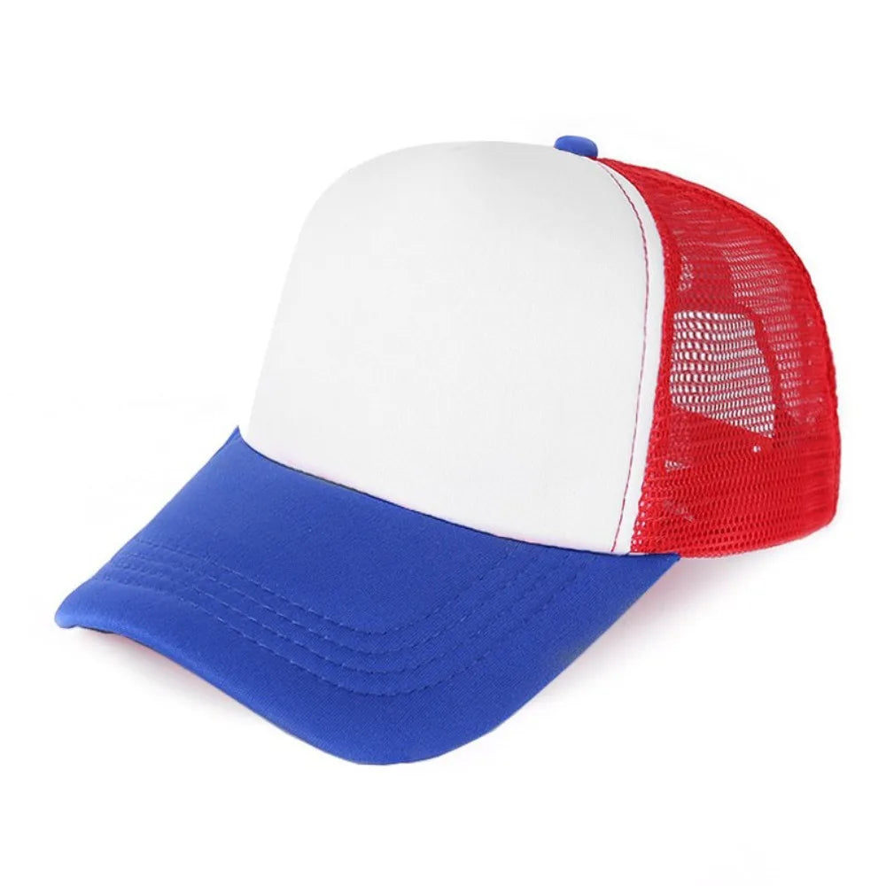 Unisex Spong Mesh Baseball Cap Wide Brim Breathable Peaked Cap