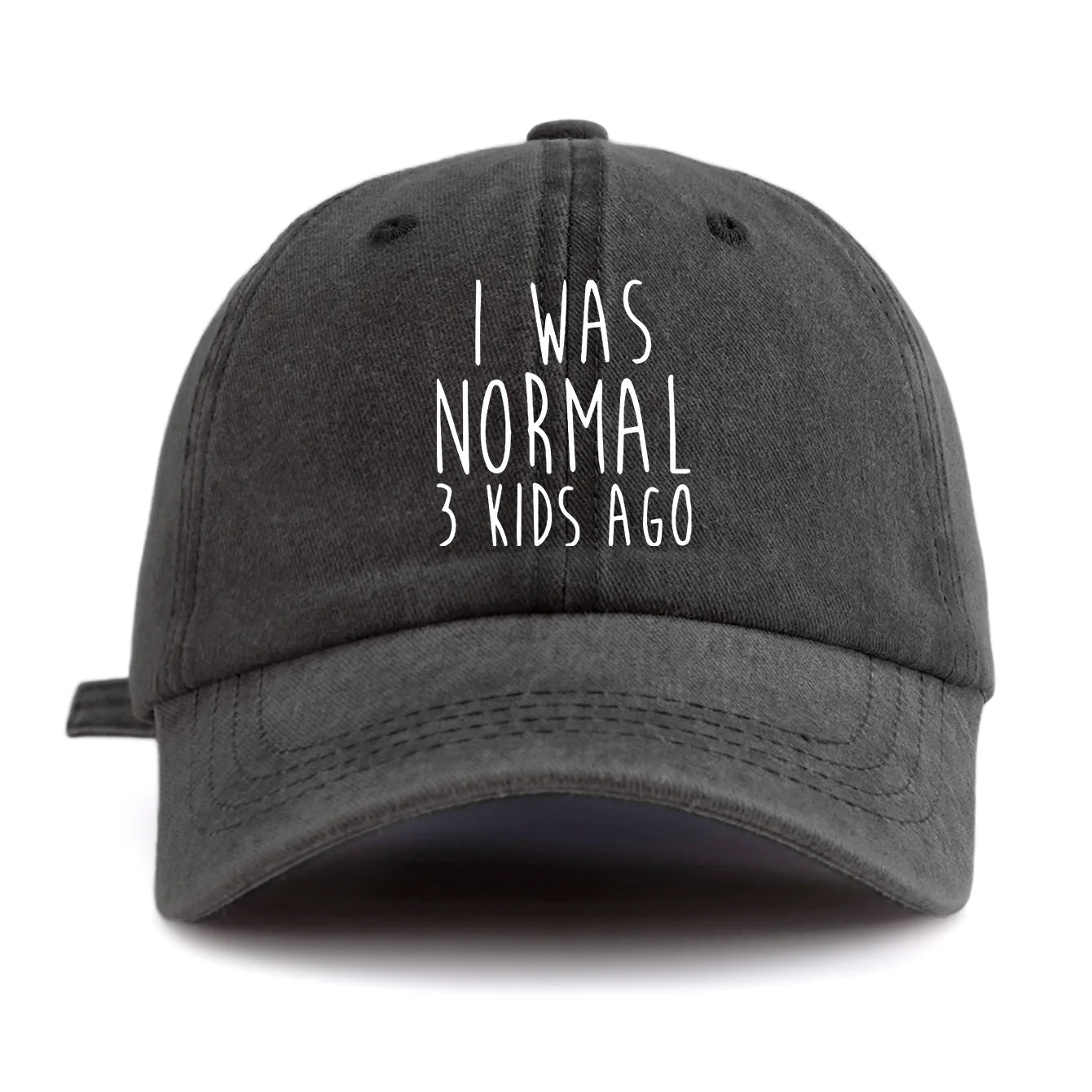 I Was Normal Print Washed Baseball Cap For Adults
