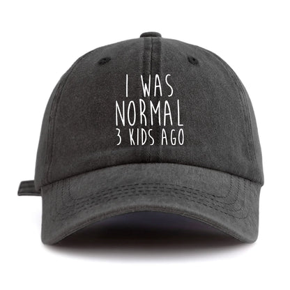 I Was Normal Print Washed Baseball Cap For Adults