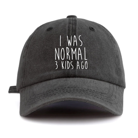 I Was Normal Print Washed Baseball Cap For Adults