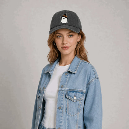 Witch Hat Ghost Graphic Baseball Cap
