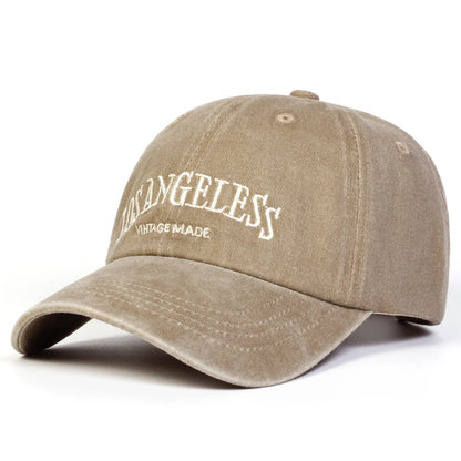 LOS ANGELESS Embroidery Wash Baseball Caps