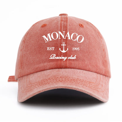 MONACO Print Washed Baseball Cap For Adults