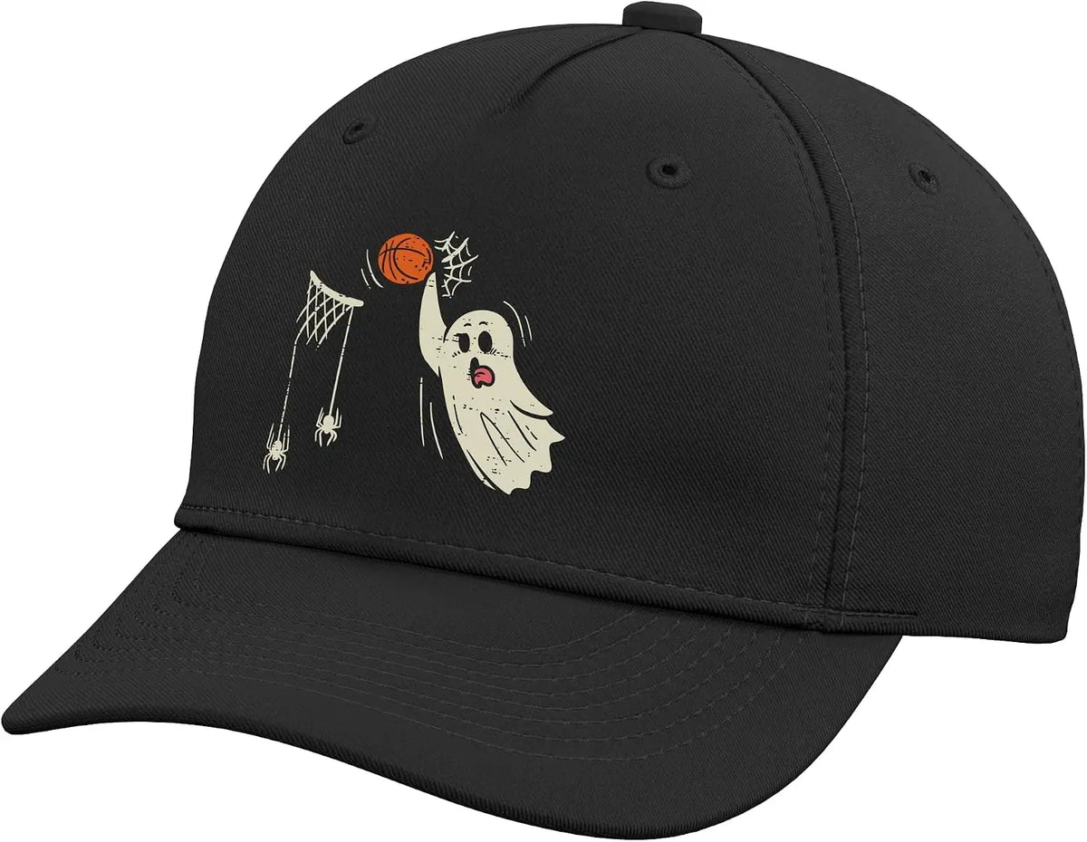 Ghost Basketball Dunk Spider Web Ring Halloween Baseball Hat