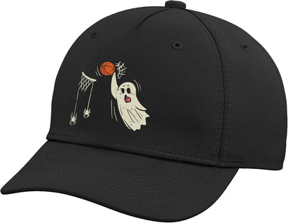 Ghost Basketball Dunk Spider Web Ring Halloween Baseball Hat