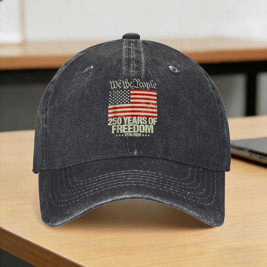 250 Years Distressed America Flag Anniversary USA 250th Casual Baseball Cap