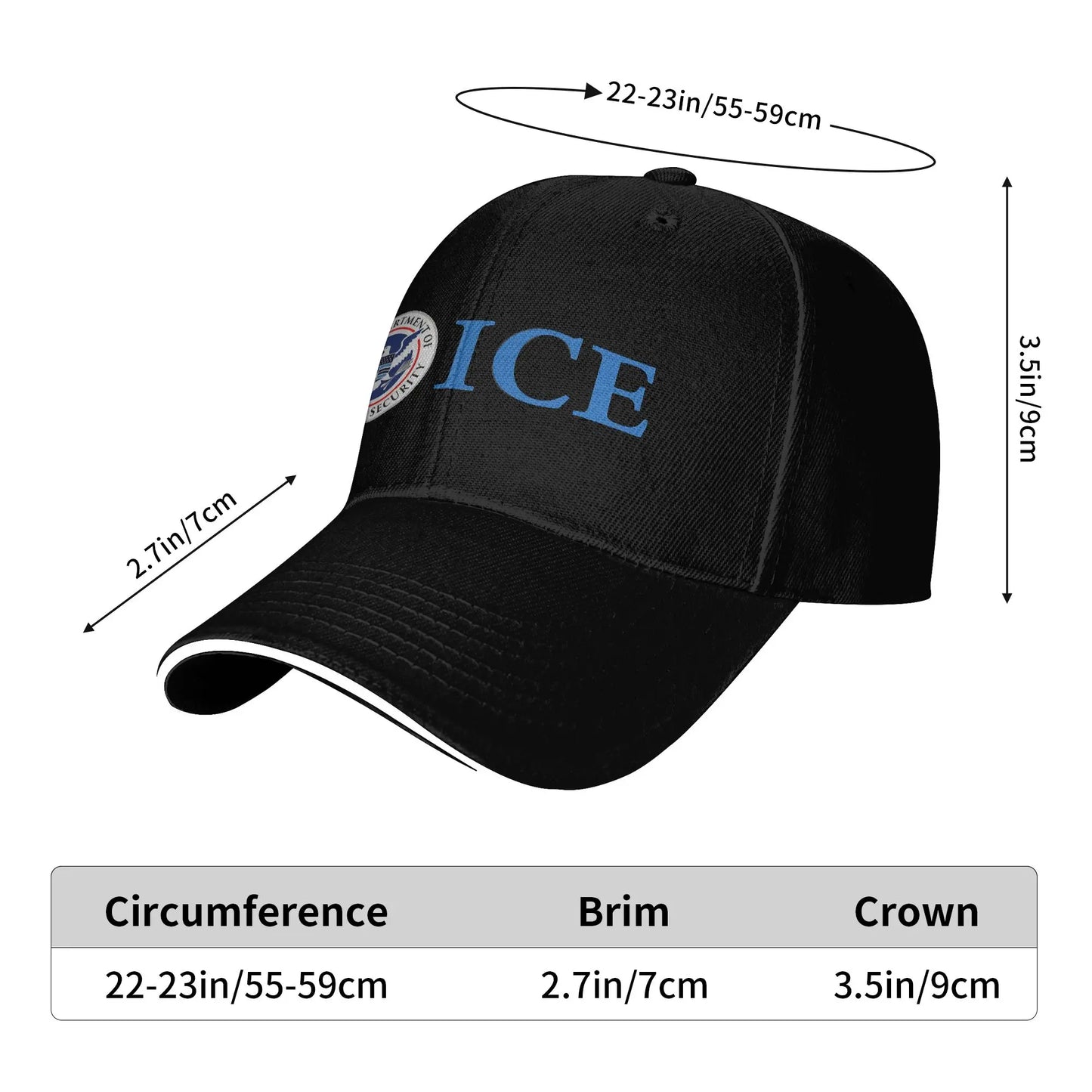 Immigration And Customs Enforcement ICE Casual Baseball Cap