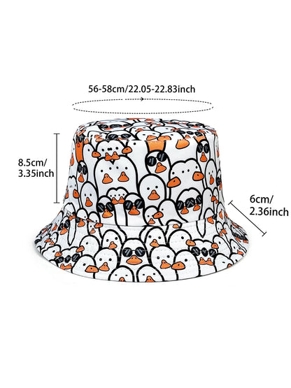 Fashionable Little White Goose Bucket Hat