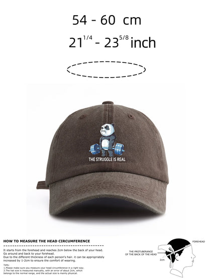 STRUUGLE REAL Print Washed Baseball Cap