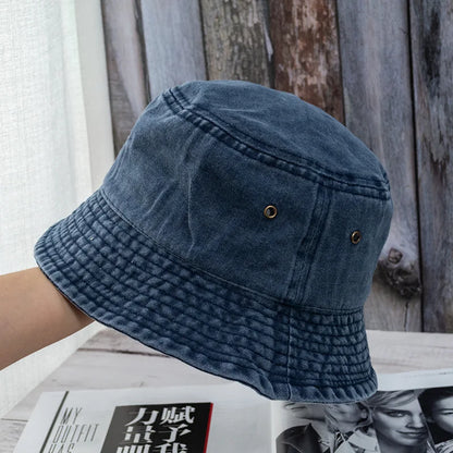 New Unisex Bucket Hat Fashion Washed Denim Cap Design Men Panama Hats Women