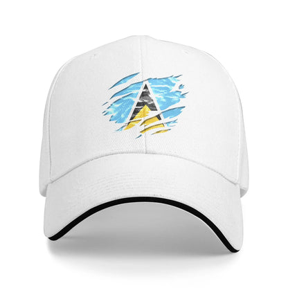 Saint Lucia Flag Sun Baseball Cap
