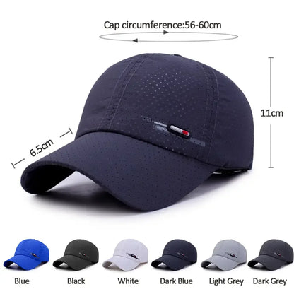 Summer Quick Dry For Men Sports Running Sweat Baseball Cap Male