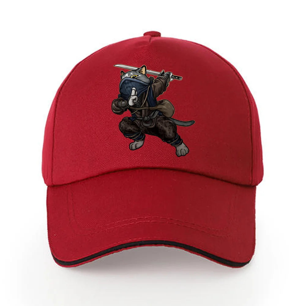 Summer Baseball Cap Solid Cotton Sun Hat Samurai Print