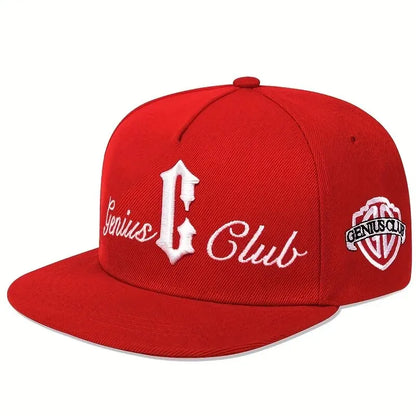 Unisex C Letter Side GENIUS CLUB Embroidery Hip-hop Hats Snapback Caps Baseball Caps Sunscreen Hat