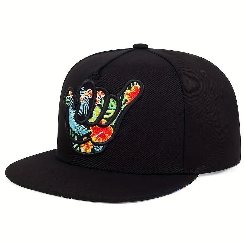 Unisex Fingers 666 Embroidery Hip-hop Hats Snapback Cap Baseball Caps Sunscreen Hat