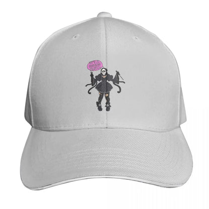 Girl Ghost Face Baseball Cap Adjustable Buckle Closure Moisture Wicking