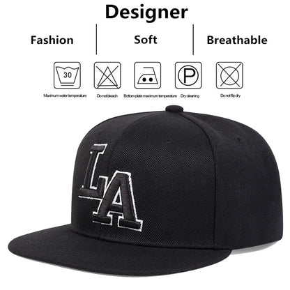 Unisex LA Letter Embroidery Hip-hop Hats Snapback Caps Spring Autumn Outdoor