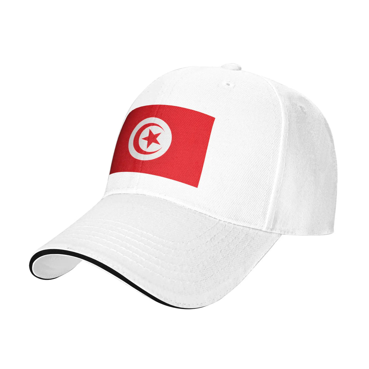 Tunisia Flag Red Crescent Moon Red Star Symbol Baseball Cap