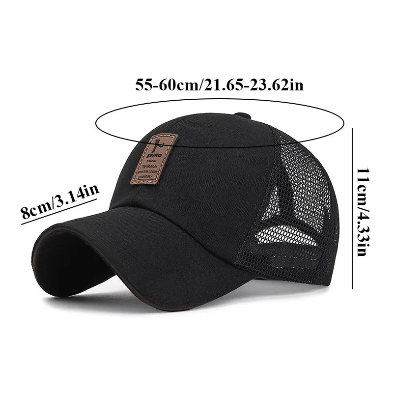 Unisex Cap Casual Plain Mesh Baseball Cap Adjustable Snapback Hats