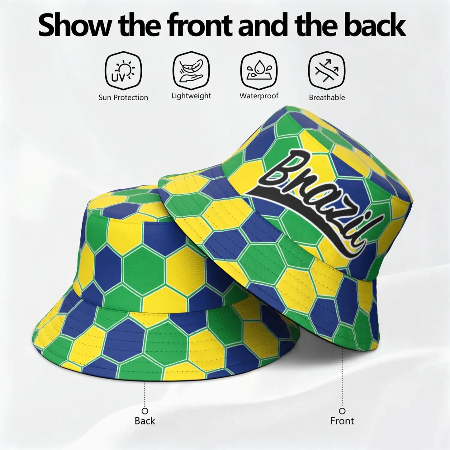 Brazil Free Custom Name Number Logo Bucket Cap