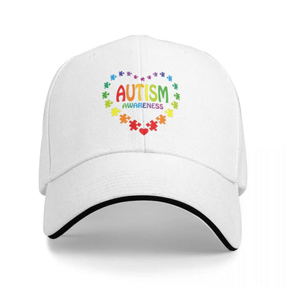 Unisex Baseball Hats Love Heart Autism Awareness Baseball Caps Hip Hop Cap