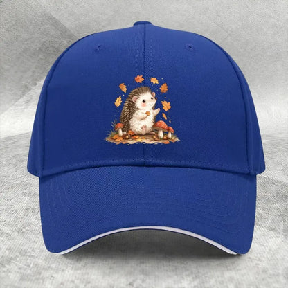 Autumn Hedgehog Mushroom Baseball Cap