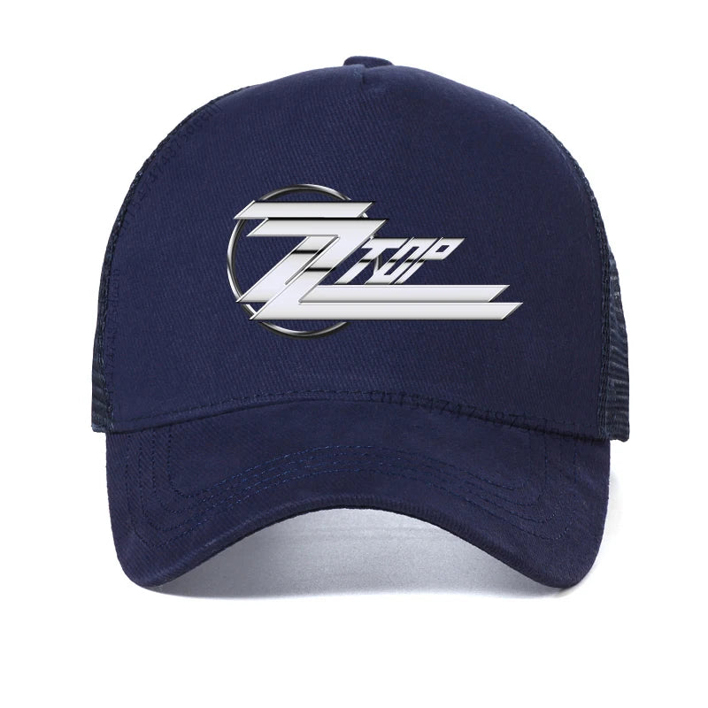 Men's Zz Top Vintaged Legs Rock Baseball Cap Mesh Breathable Hat ZZ TOP BAND 50 YEARS ANNIVERSARY