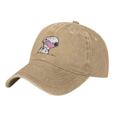 Peanuts Snoopy Pink Heart Men Women Baseball Caps