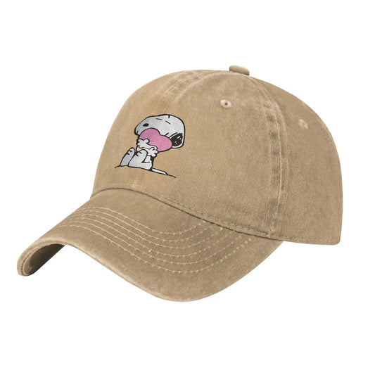 Peanuts Snoopy Pink Heart Men Women Baseball Caps