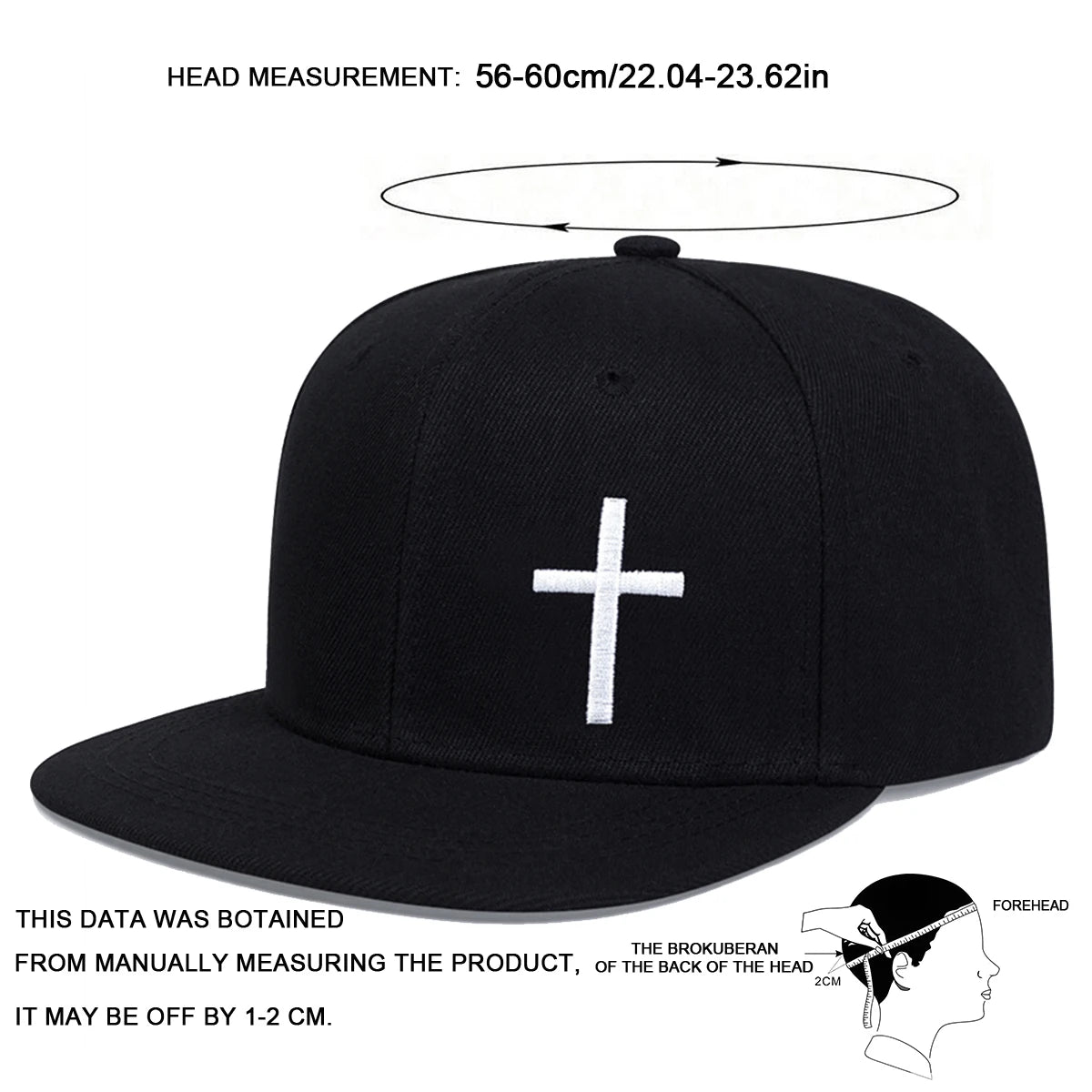 Unisex Cross Embroidery Hip-hop Hats Baseball Caps Snapback Caps