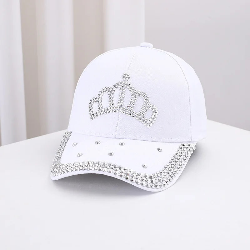 Men's and Women's New Summer Fashion Casual Hot Diamond Crown Cap Baseball Cap