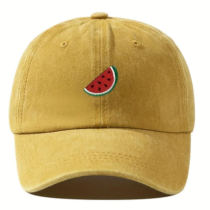 Four Season Baseball Cap With Watermelon Print Pattern For Both Men And Women