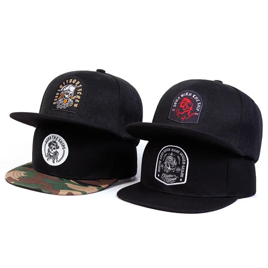 Unisex Skeleton Head Ship Anchor Embroidery Hip-hop Hats