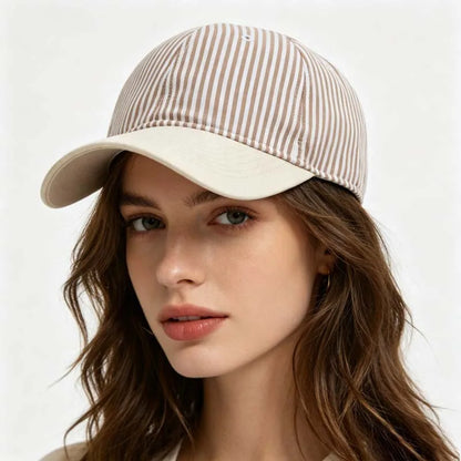 Fashion Korean Style Striped Soft Top Baseball Cap