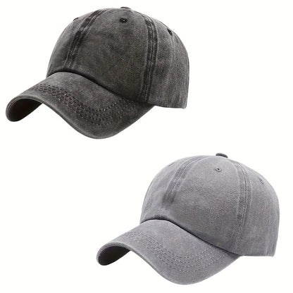 Solid Washed Denim Baseball Cap Vintage Unisex Cotton Sport Hat Outdoor Women Men