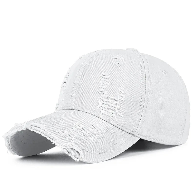 Cool Fashion Women Men Ripped Denim Cotton Baseball Cap Male Female Four Seasons