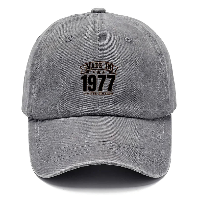 Vintage Washed Cotton Baseball Cap For Men Women Retro 1977