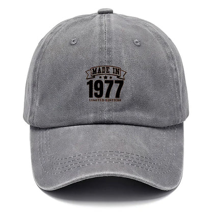 Vintage Washed Cotton Baseball Cap For Men Women Retro 1977
