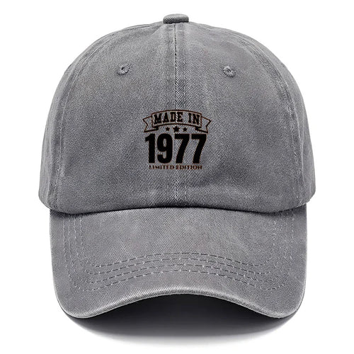 Vintage Washed Cotton Baseball Cap For Men Women Retro 1977
