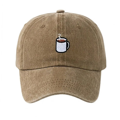 Embroidered Coffee Cup Baseball Cap