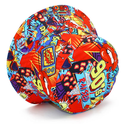 90s POP Print Letter Red Bucket Hat Fisherman Hats Panama Cap For Men Women