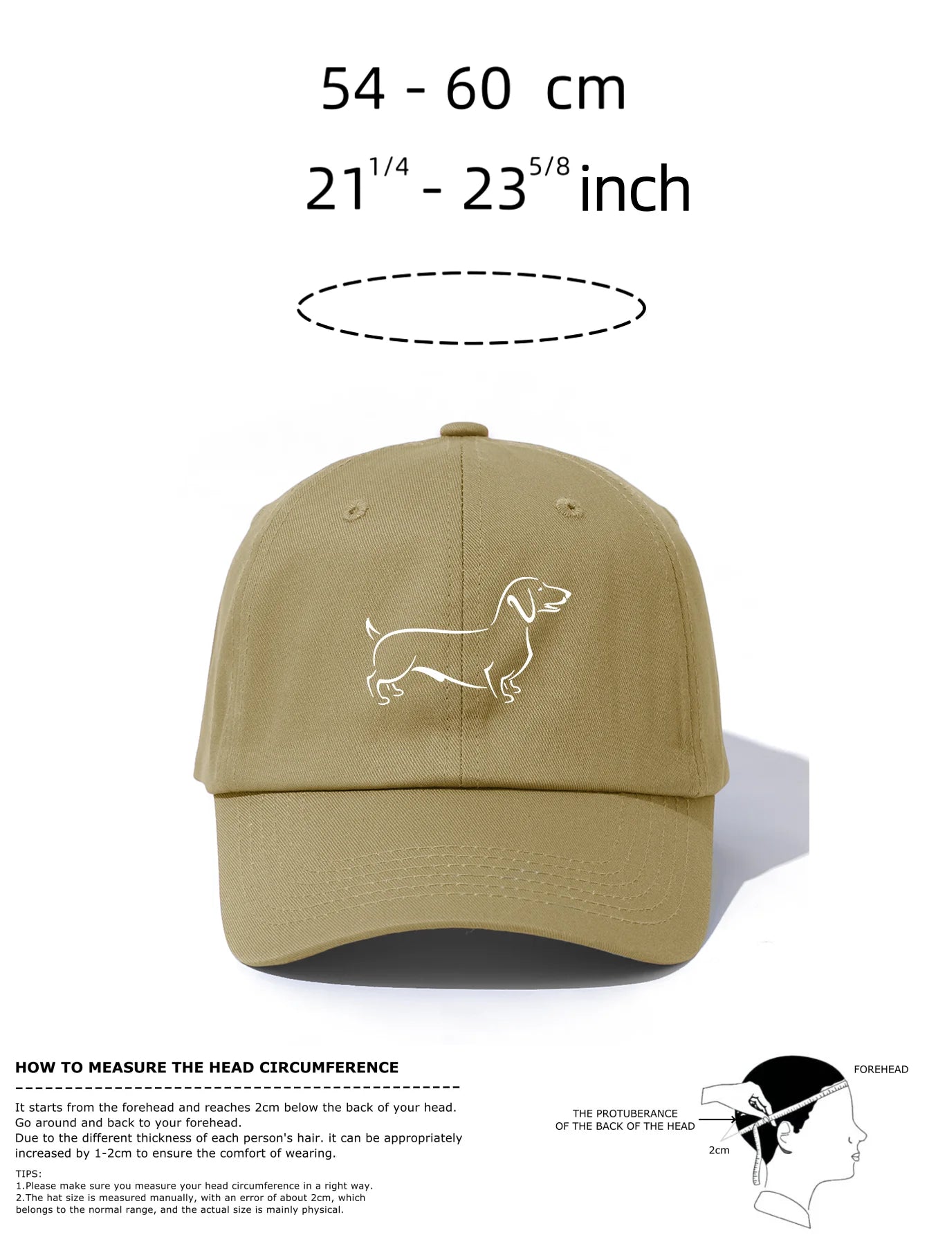Dachshund Print Baseball Cap For Adults