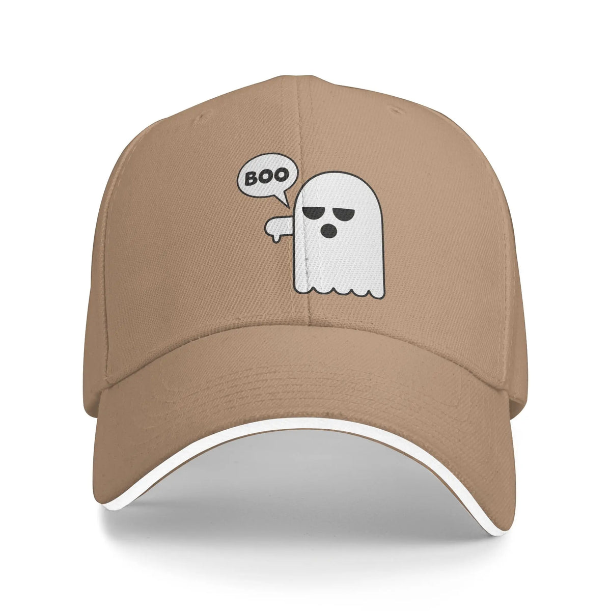 Funny Halloween Booing Ghost Thumbs Down Baseball Cap