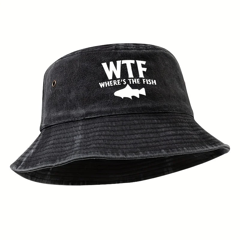 WHERE'S THE FISH Print Bucket Hat.