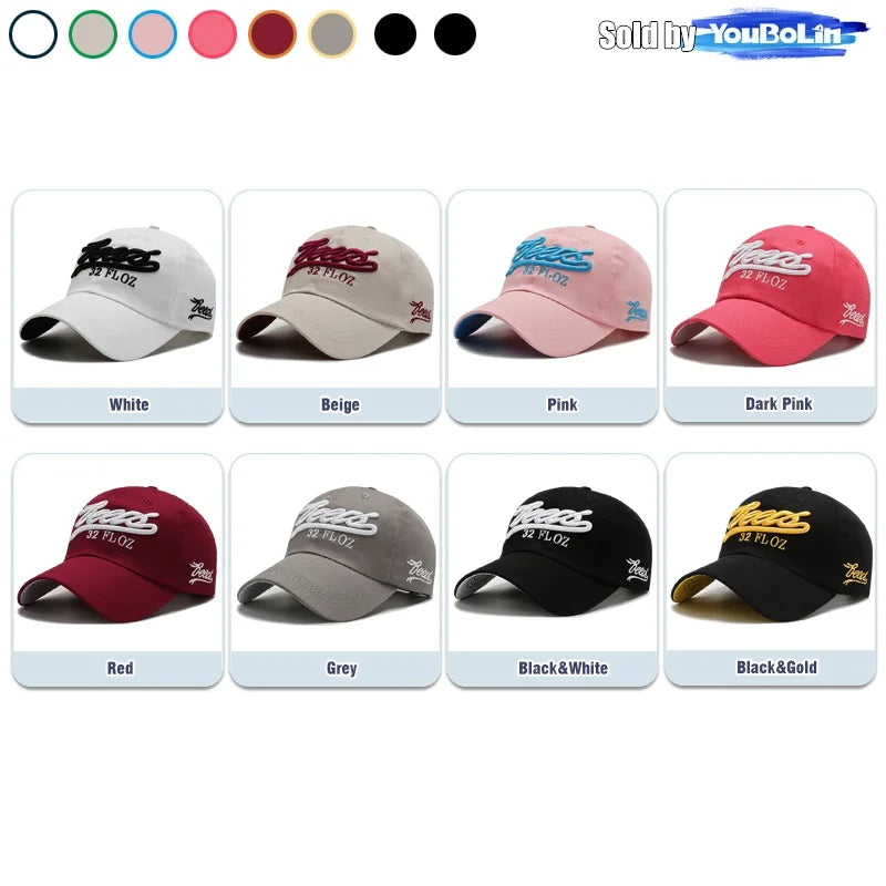 Letters 3D Embroidery Cotton Adjustable Baseball Cap